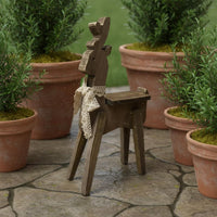 Distressed Wooden Deer Decor Miniature Wooden Deer Statue Collectible