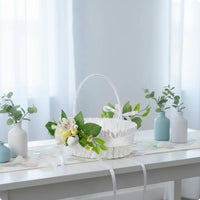 Flower Girl Flower Basket Pastel Colors Wedding Decor Keepsake for Bridesmaid