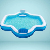 Inflatable Pool with Seats Built-in Bench Inflate Pool with Seat for Outdoor