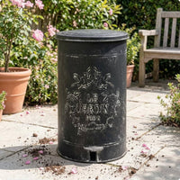 Garden Iron Dustbin Retro Style Decorative Pedal Waste Bin Easy to Clean Ornate Courtyard Trash Can
