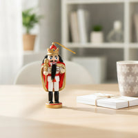 5 Pieces Wooden Nutcracker Ornament Charming Christmas Nutcracker Decoration Decorative Christmas Ornaments with Loops for Desks