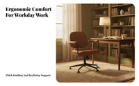 Height Adjustable Upholstered Rolling Chair 360-Degree Swivel Upholstered Rolling Armchair Ergonomic Design Office Furniture Tufted Upholstery for Home Workers, Students, Adults, Study Room, Workplace, Bedroom Desk Area
