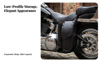 Studded Motorcycle Side Bag with Mounting Tabs Water-Resistant Motorcycle Side Bag Universal Synthetic Leather Saddlebag Large Capacity for Motorcyclists, Riders, Daily Riding