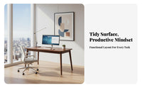 Minimalist Design Rectangular Wooden Desk Spacious Desktop Computer Table Thickened Legs Office Furniture Stable and Long-Lasting for Students, Home Workers, Professionals, Bedroom, Study Room, Dormitory