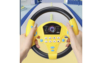 Toy Steering Wheel with Buttons Travel Simulated Steering Wheel Dashboard Toy Interactive Tabletop for Children, Pretend Play