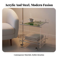 2-Tier Rolling Trolley Minimalist Design 2-Tier Rolling Trolley Easy to Assemble