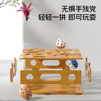 Cat Toy Puzzle Box with Wand and Balls for Interactive Play