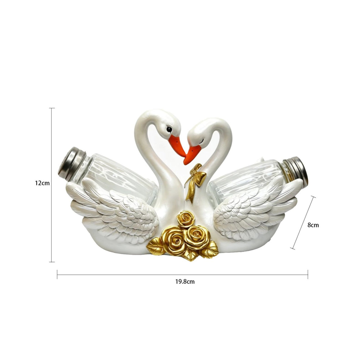 Swan Salt and Pepper Shakers Light Luxury Couple Swan Seasoning Bottle Holder