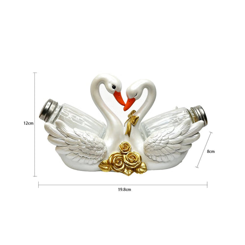 Swan Salt and Pepper Shakers Light Luxury Couple Swan Seasoning Bottle Holder