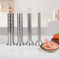 4 Pieces Stainless Steel Sausage Stuffing Funnel Compatible Sausage Stuffer Attachment Polished Kitchen Tool Universal for Butchers
