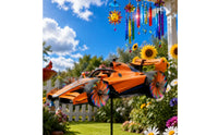 Motorcycle Wind Rotatable Rotating Motorcycle Statue 3D Design for Yard