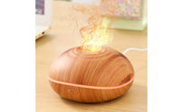 USB Powered Flame Effect Mist Disperser Quiet Operation LED Flame Humidifier Timer Function for Bedroom, Spa, Meditation Studio