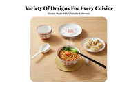 Ceramic Dinnerware Set, Chinese Style Tableware, Wedding Gift Box, Red Festive Bowls & Chopsticks, Home Use