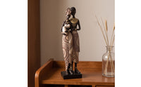 Figurine with Tribal Patterning Hand-Painted Resin Figurine Decorative African Statue for Art Collectors, Entryway, Bookshelf, Living Room