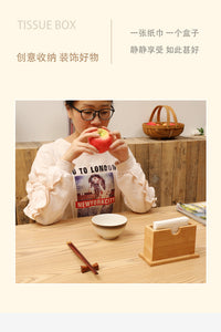 Bamboo Tissue Box for Desktop with Custom LOGO