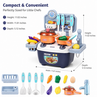 Play Kitchen with Realistic Sounds and Lights, Educational Kids Kitchen for 4-6 Years, Interactive Toy Kitchen Set for Imaginative Role-Play