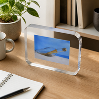 Magnetic Acrylic Photo Frame with Rounded Corners, Double-Sided Display
