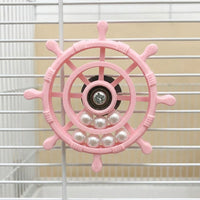 Parrot Toy Rotating Wheel with Spokes, PLA Material Interactive Bird Cage Accessory, Suction Cup Cockatiel Budgie and Parakeet Toy