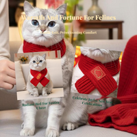 Cat Scarf, Red Knitted Pet Accessory, Cute Winter Wear