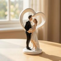 Wedding Cake Topper Resin Bride and Groom Statue Sculpted for Newlyweds, Brides