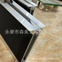 森美牌四折叠超强承重便携式防滑无障碍铝合金上坡渡板铝制坡道