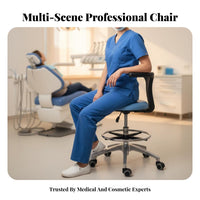 Adjustable Rolling Seat with spine assistance Easy to Clean Medical Stool Sturdy Duty