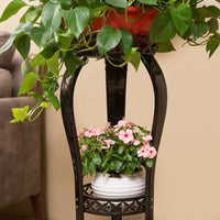 Plant Stand and European Style Metal Plant Stands Indoor, Economy 2-Tier Plant Pot Stand for Living Room, Tall Plant Pot Stand Indoor Corner