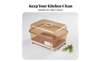 Covered Dish Drainer automaticDraining Kitchenware Organizer Easy reach Doors