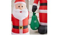 Inflatable Santa with Sack Outdoor Santa Father Christmas with Present Sack Yard Decor Giant Waving for Lawn, Porch