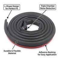 Automotive Sealing Strip Foam Tape, Rubber Seal Strip for Car Door, Truck Sealin #variant:L-Type 3-Hole Seal Strip