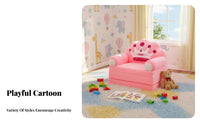 Cute Cartoon Designs creatureShaped Flipflip Sofa Foldable Design Convertible Foam Lounger Soft and Comfortable children's Furniture Ultra-Soft Material for Toddlers, Preschoolers, Parents, Playroom, Nursery, Rest Time, Reading Nook