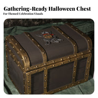 Pirate Treasure Chest Gold-Toned Trim Foam Treasure Chest Hinged Lid
