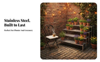 Stepdesign Flower Rack Indoor & Outdoor Use 3-Tier Plant Stand Space-Saving Large Capacity for Gardeners, Homeowners, Balcony