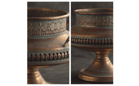 Metal Planter Aged Urn Planter Pedestal Decorative Urn for Tabletop, Entryway