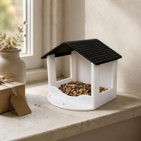 House-Shaped Bird Feeder Shingle Roof Wall Feeder Accessible Feeding Area