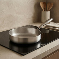 Hammered Titanium Skillet All Cooktop Compatible Uncoated Titanium Pan