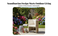4 Pieces Nordic Design Woven Loveseat and Armchair Set Weather-Resistant Patio Furniture Thick seat pads Outdoor Furnishing for Hotel Managers, Homeowners, Business Owners