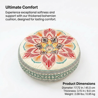 Bohemian Mandala Floor Pillow Cover, Decorative Bohemian Seating Throw, Thickened Round Meditation M - Image 7