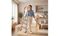 Anti-Slip Step Ladder with Handrail Sturdy Step Ladder with Handrails Long-Lasting Lightweight for Home, Closet