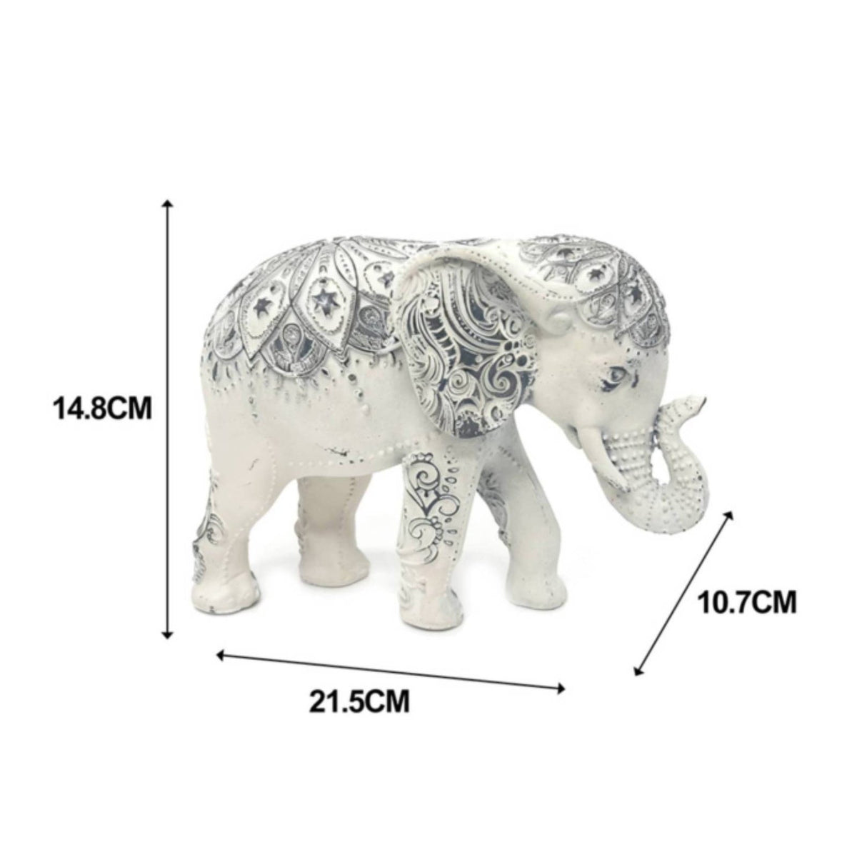 2 Pieces Resin Elephant Figurine Elegant Elephant Figurine Hand-Painted Look