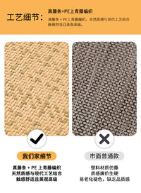 日式藤编椅餐桌椅子可折叠靠背椅北欧家用轻奢高级感实木备用凳子 【棕色皮垫 整体发货】加厚电镀银