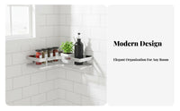 Drillwithout Drilling Installation Triangle Corner Organizer No Drilling Triangular Shower Organizer Rust-Proof Wall Shelf Rustproof for Homeowners, Families, Students, Kitchen, Restroom, Balcony