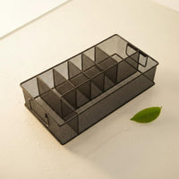 Foldable Handles Drain Basket Rust-Resistant Grid-Style Organizer Basket Versatile Metal Storage Bin
