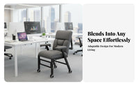 Reclining Desk Chair with Footrest Foldable Design for Dorm Room