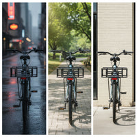 Rear Cycle Basket with Liner Easy to Install Rear Cycle Basket Open-Top for Commuters, Cyclists, Grocery Shopping, Daily Commuting, Errands