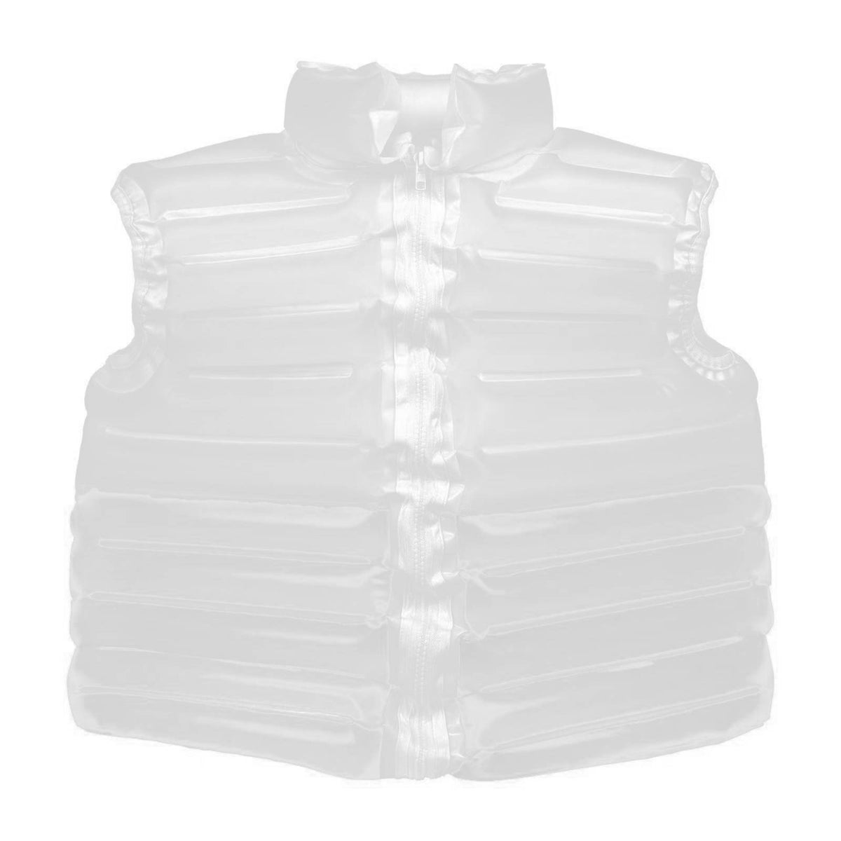 Transparent Inflatable Vest Sleeveless Inflatable Vest with Zipper Compact for Pool Parties, Festivals