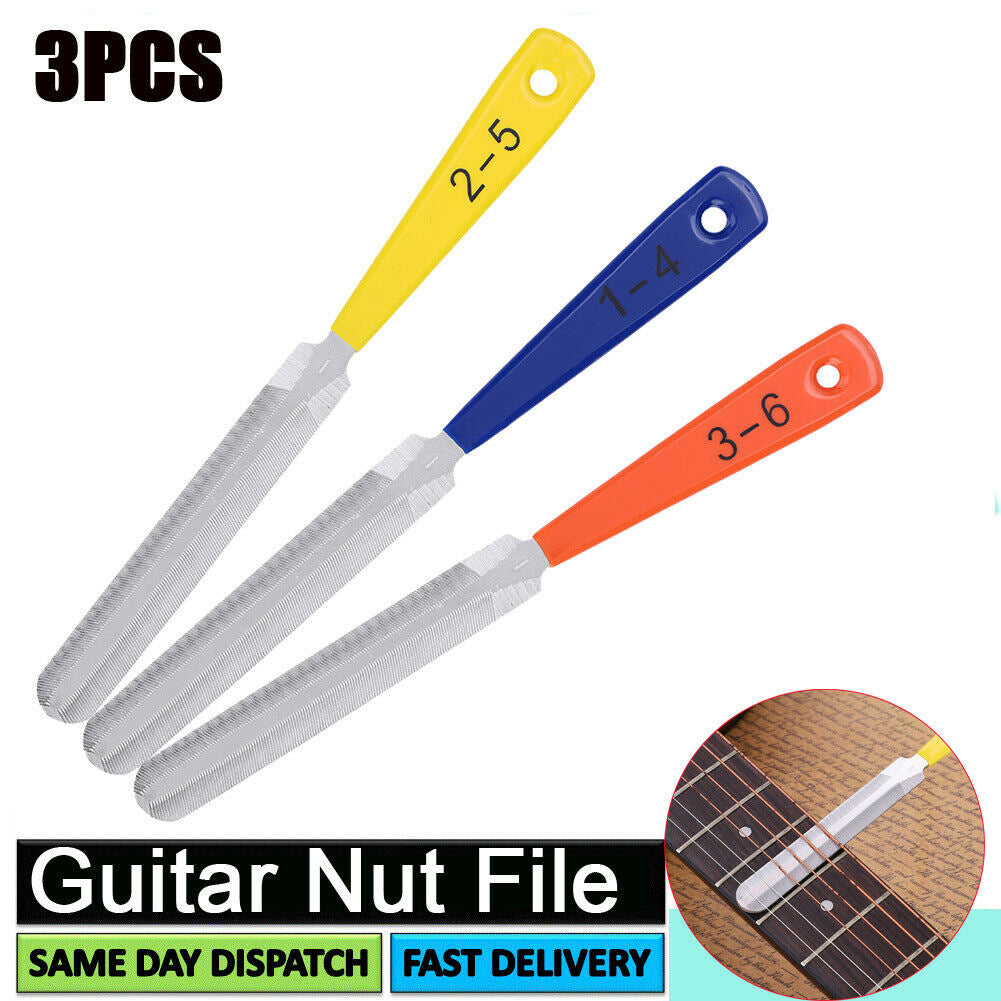 3 Different Size Gears Guitar Nut Slot File Polishing Fret Repair Tool Bass