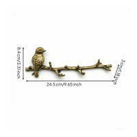Birds on Branch Wall Hook Cast-Avian-Themed Wall Hooks Rustic Bird Hook Rack for Entryway