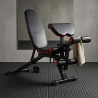 Multifunction Workout Bench Metal Frame Weight Bench with Leg Developer Wide Base for Floor Use
