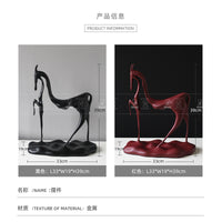 简约现代五金马工艺品摆件售楼部样板间客厅书房玄关桌面软装饰品